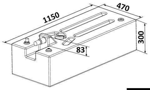 Serbatoio carburante lt.142 cm.115x47x38,3 (52.035.01)